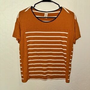 Gatos Gatos Casual Yellow Striped Short Sleeve Tee